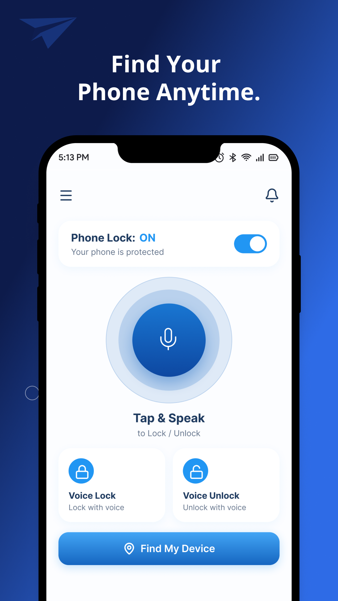 Vokey app — voice lock and find my phone
